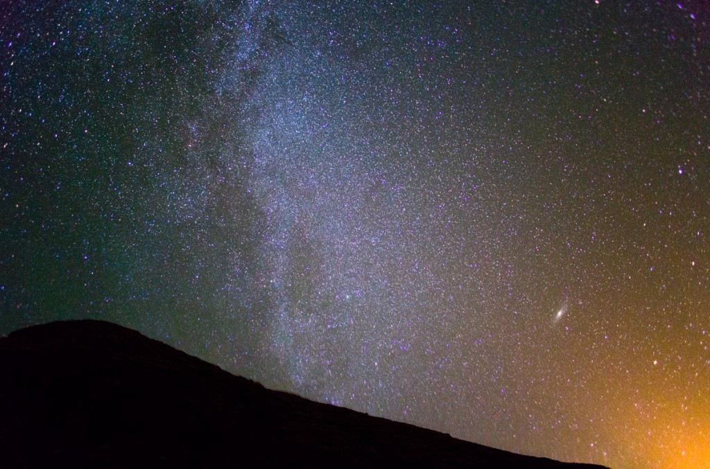 The North Milky Way and the Galaxy Andromeda from Kaena Point