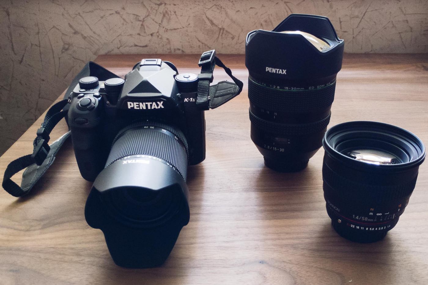 Pentax K-1 Mark II Kit Lens, 15-30mm f/2.8 and Rokinon 50mm f/1.4