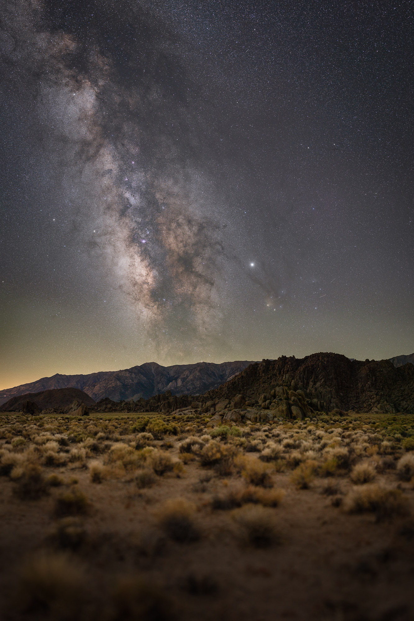 Alabama Hills and the Milky Way shot on the Sigma 105mm f/1.4 DG HSM Art Lens